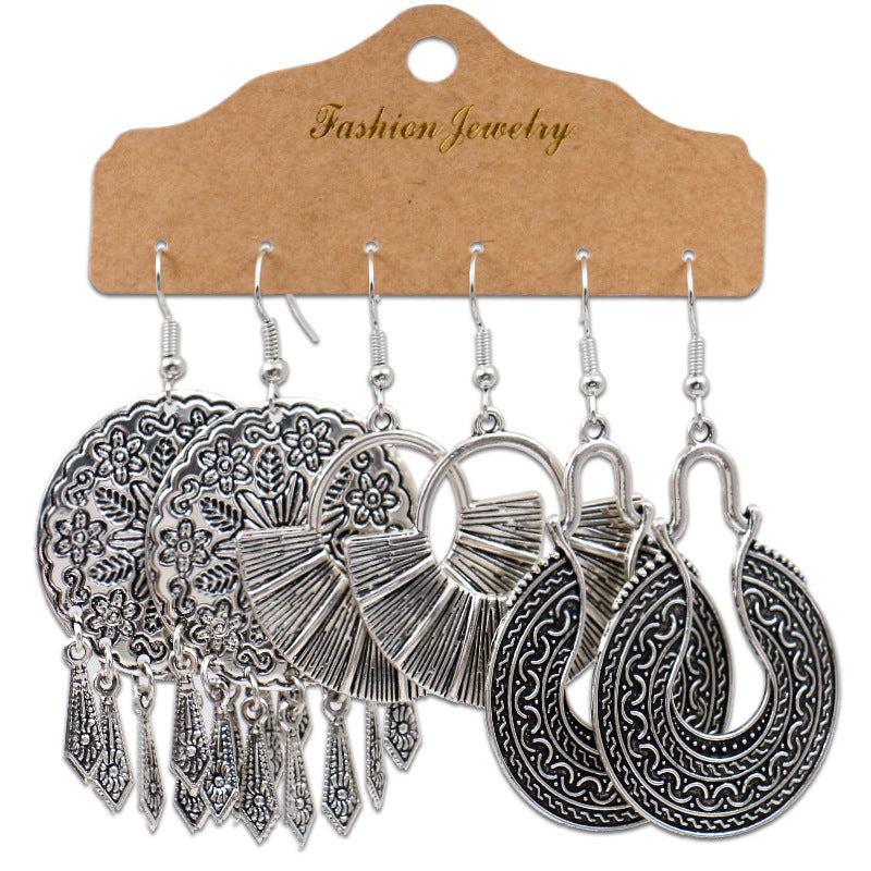 Fashion Metal Earrings Baroque Personal Accessories Retro Matte
