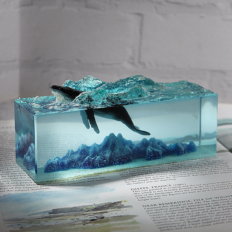 Whale USB Night Light Resin Desk Ornament