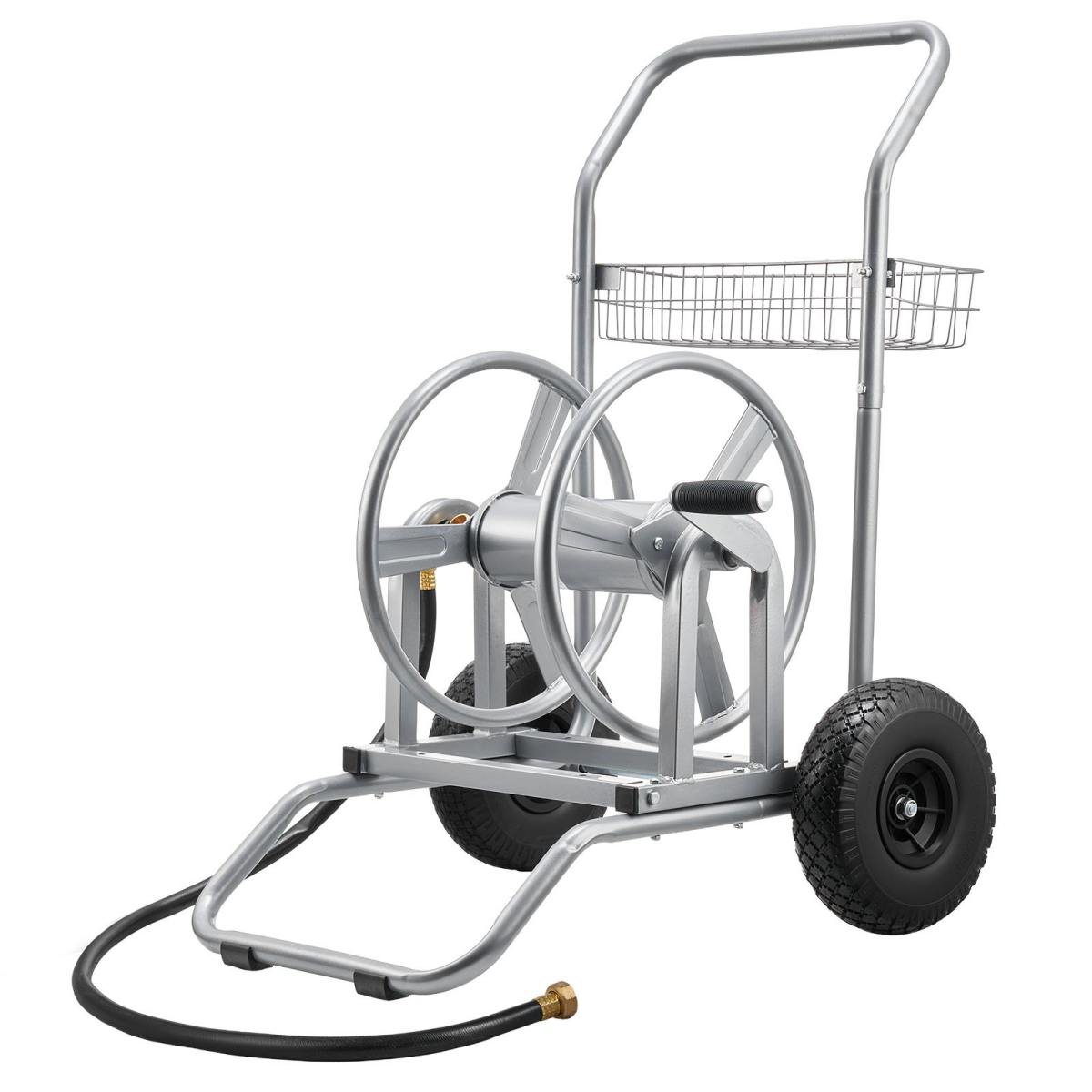 Water Hose Reel Cart, 200/300ft High-Pressure Garden Hose Cart, Hoses Reel Carts With Two Wheels, Handle & Heavy-Duty Mesh Storage Basket, Dual-Purpose Portable Hoses Reels For Garden, Car, Pet