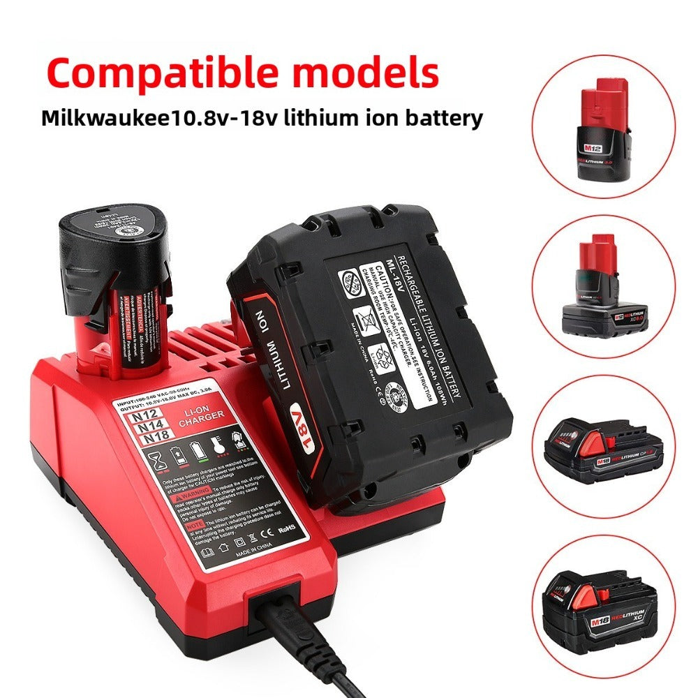 Support pan European shipping--3A Fast Battery Charger For Milwaukee M12 M18 12V-18V Lithium-Ion Tools, M12-18FC Compatible Charger, Rapid Combo Charging Station