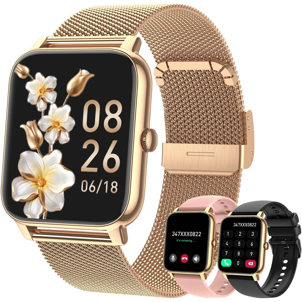 Smart Watch P90 New 185 Square Screen Bluetooth Calling Information Reminder Breathing Training Heart Rate Sleep Monitoring