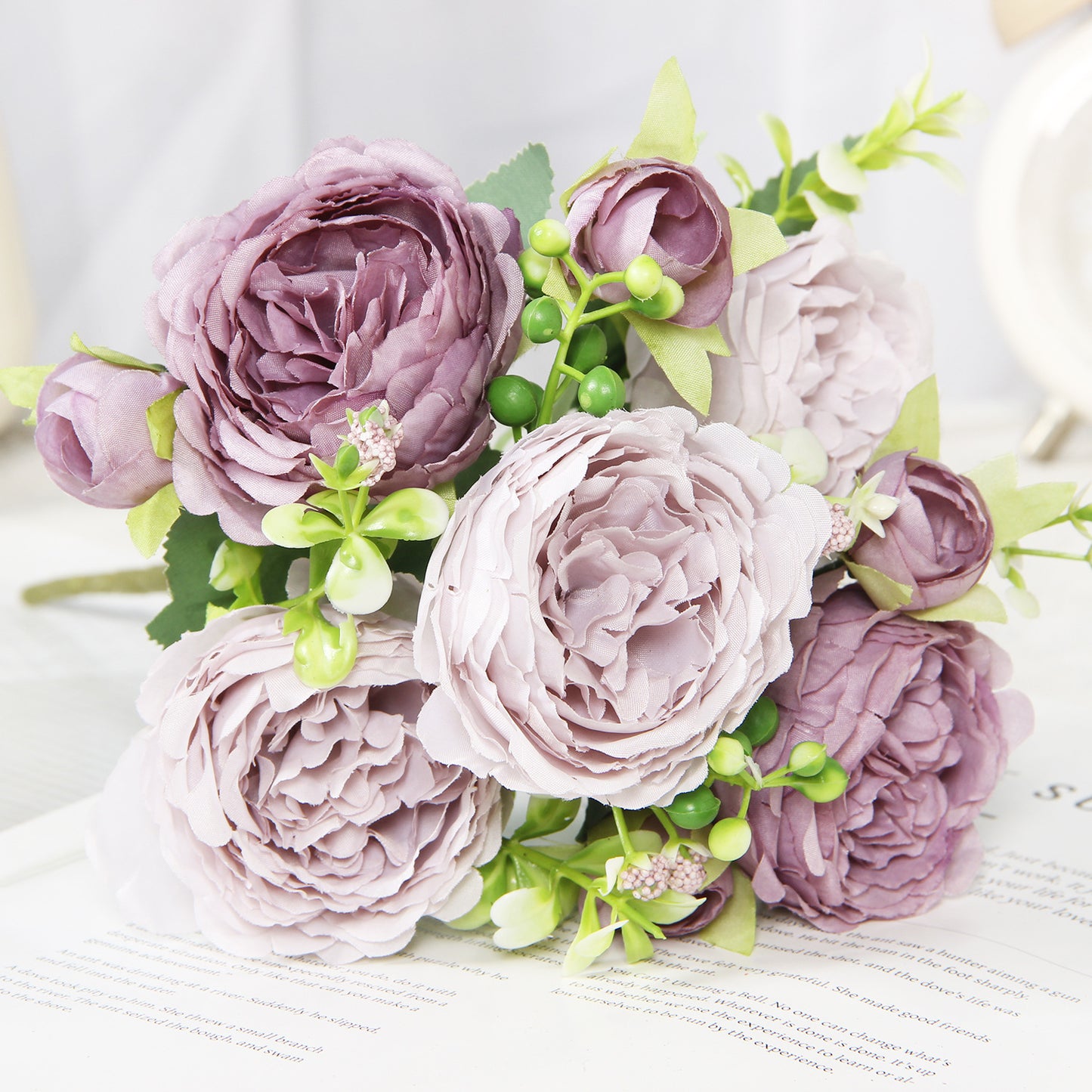 Home Wedding Rose Bouquet Made Of Silk Flowers