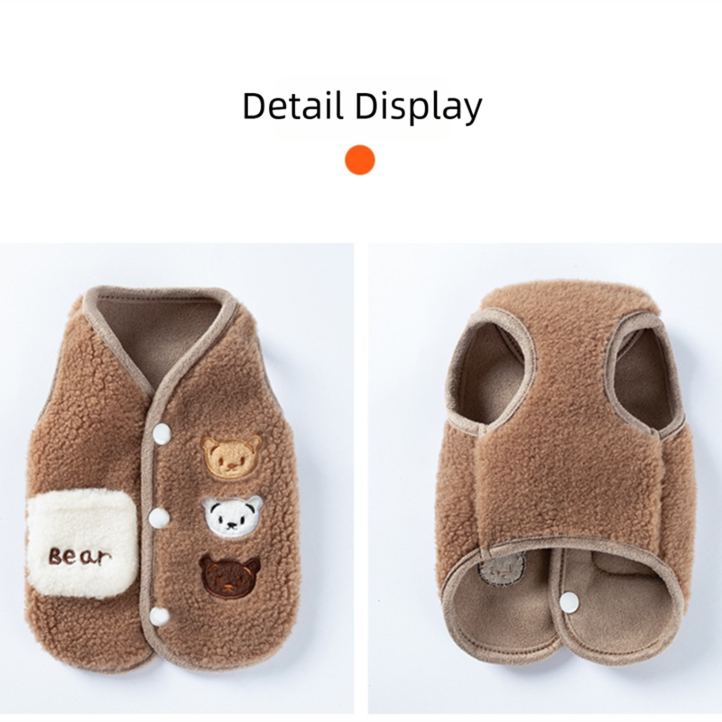 Dog Clothes For Puppies, Warm Fleece Jackets For Autumn And Winter, Bichon Frises, Teddy Bears, Small And Medium-sized Dogs, Cats, Cardigans, Vests, Pet Clothes