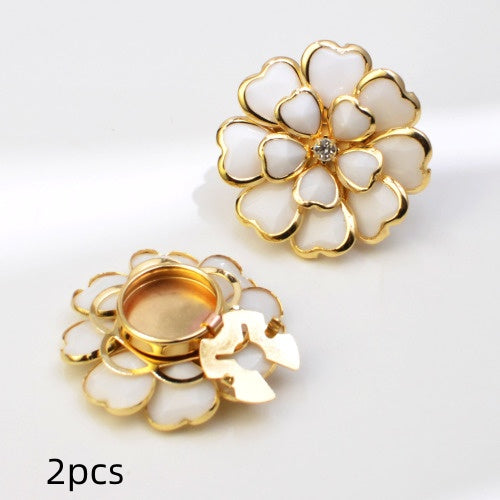 Best-selling Shirt Buttons Drop Oil Flower Bronze Diamond Buttons Set Brooch Buttons