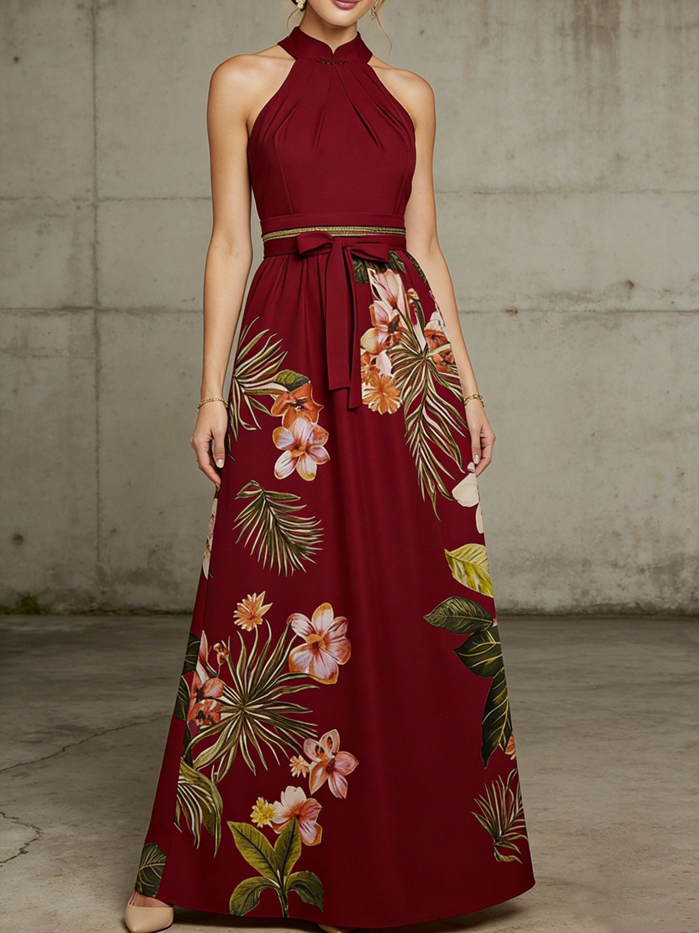 Womens Floral Fashion Casual Dress