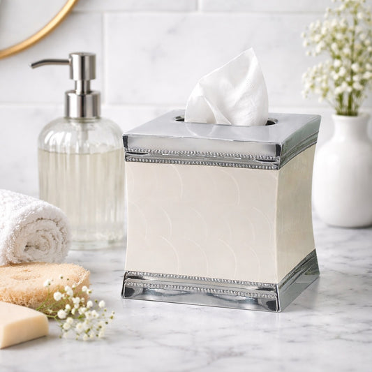 Tissue Box   Fantasy Stainless Steel Square Facial Tissue Box Cover Holder