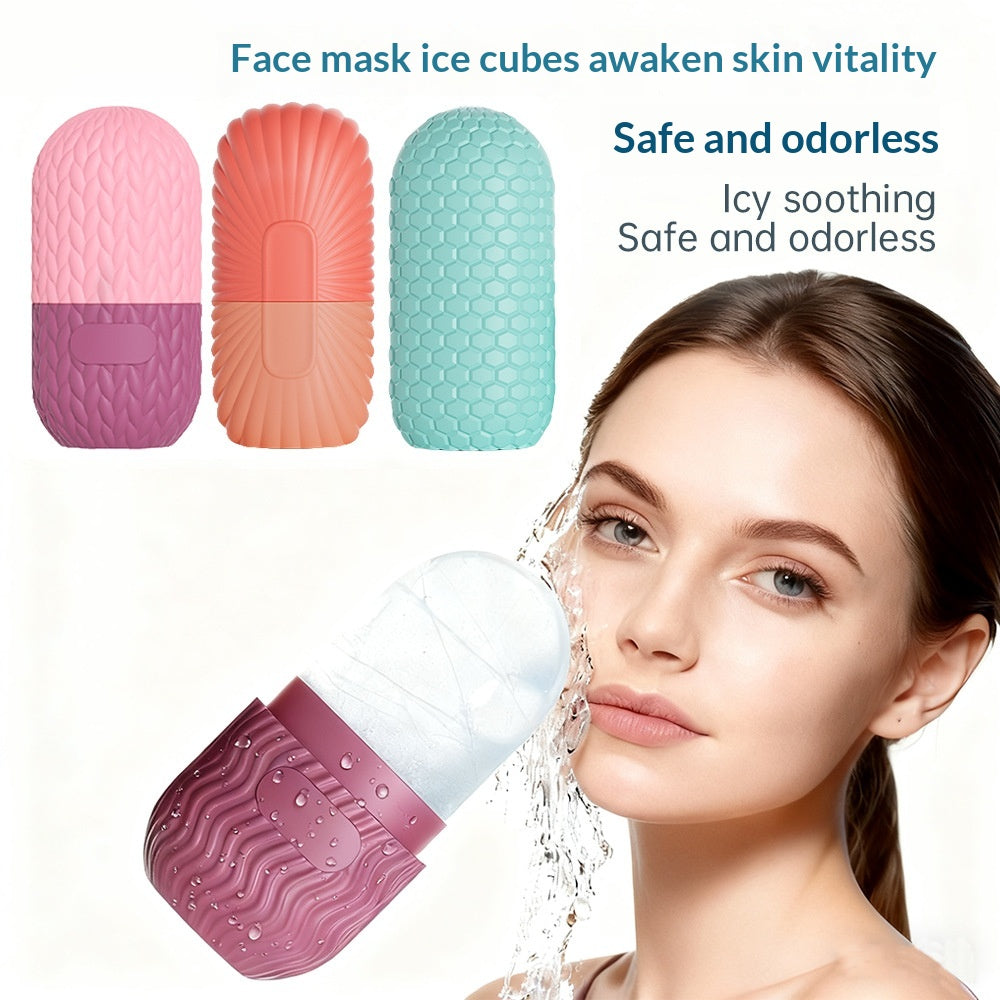 Facial Ice Compress Facial Massage Beauty Ice Tray Silicone Ice Cube Mold
