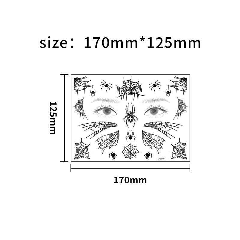 Spider Web Face Pasters Tattoo Sticker Waterproof Makeup Painted Tattoo Sticker
