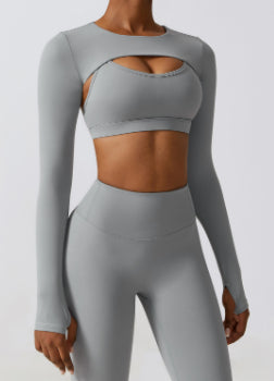 Nude Feel Quick-drying Sports Thin Fitness Clothes Three-piece Suit