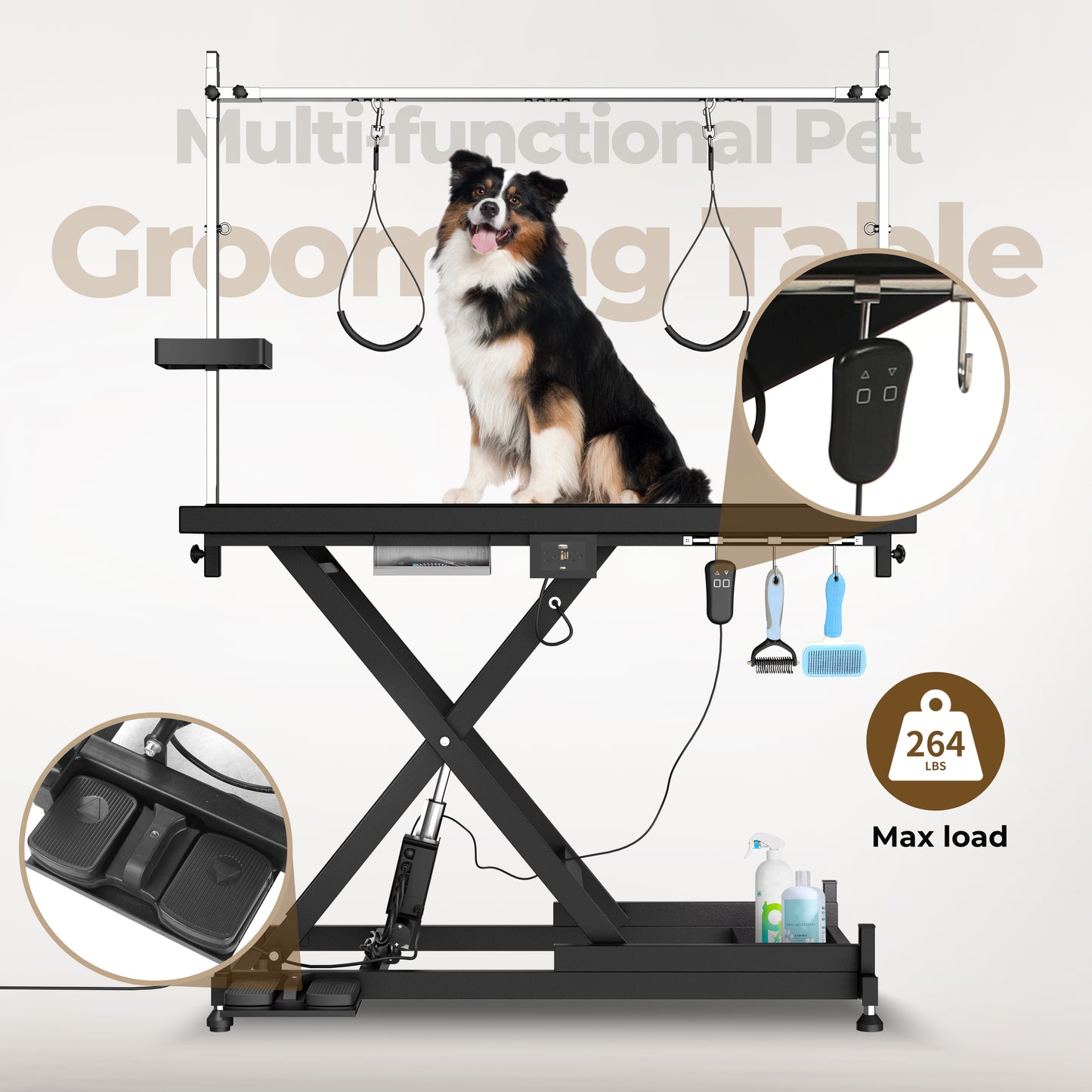 Update Electric Pet Grooming Table, 110V 220V Professional Groomer Recommend Super Deluxe Electric Pet Grooming Table, Height Adjust From 8 Up To 36inch BLACK COLOR