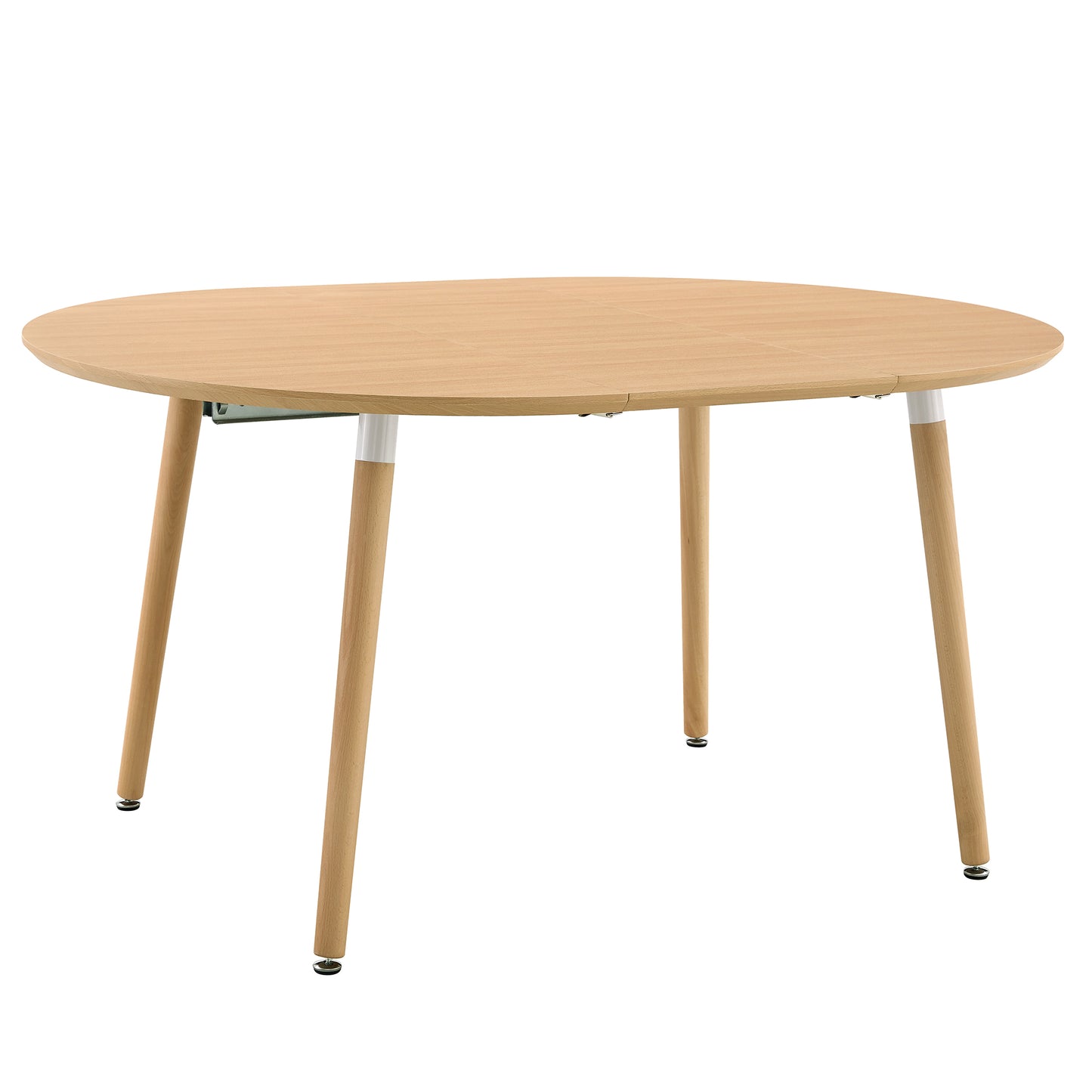 With A Clever Retractable Mechanism, The Wood Grain MDF Table Top And Light Wood Legs And Has A Smooth And Delicate Surface.The Unique Look Creates The Sleek Silhouette Of A Modern Home.