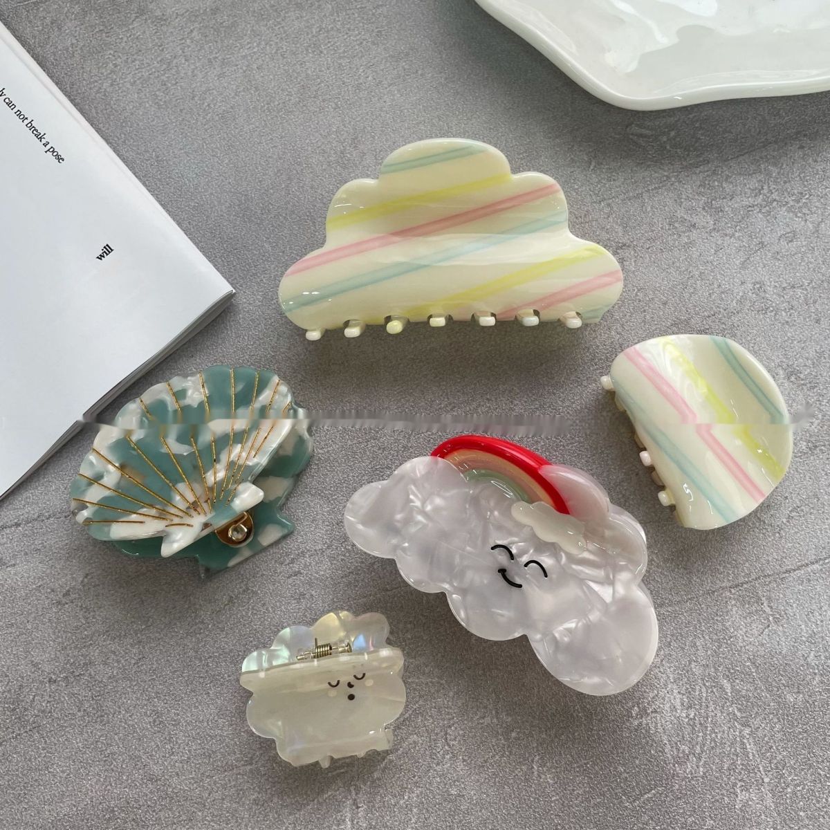 Sweet And Cute Clouds Grip Updo Hair Accessories