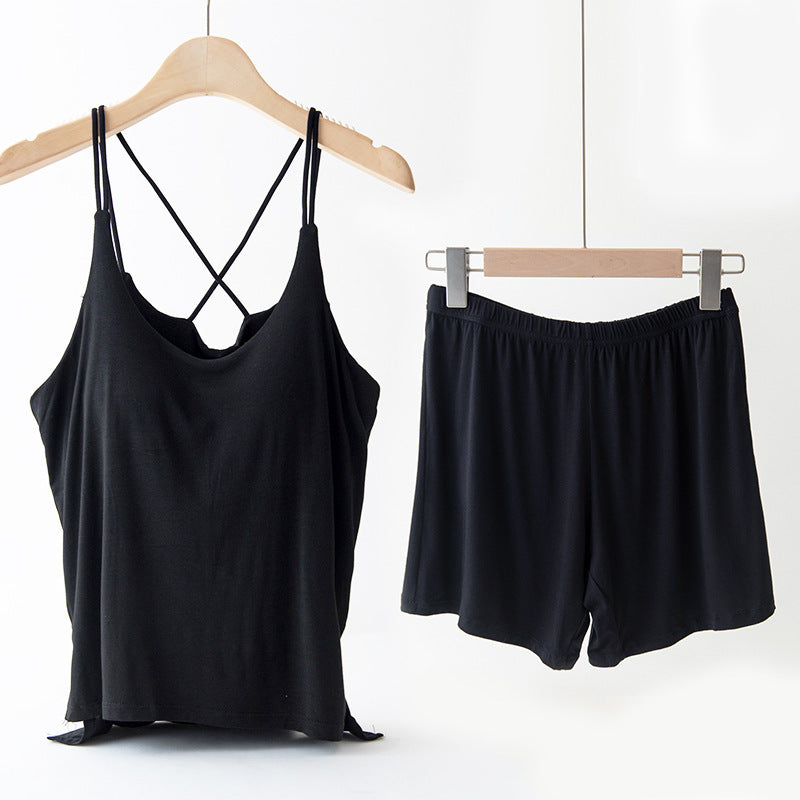 Navel-exposed Sexy One-piece Sling Vest Cover With Chest Pad Beauty Back Outer Wear