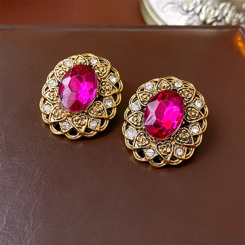 French Vintage Style Earrings For Women Silver Needle Studs Elegant Premium