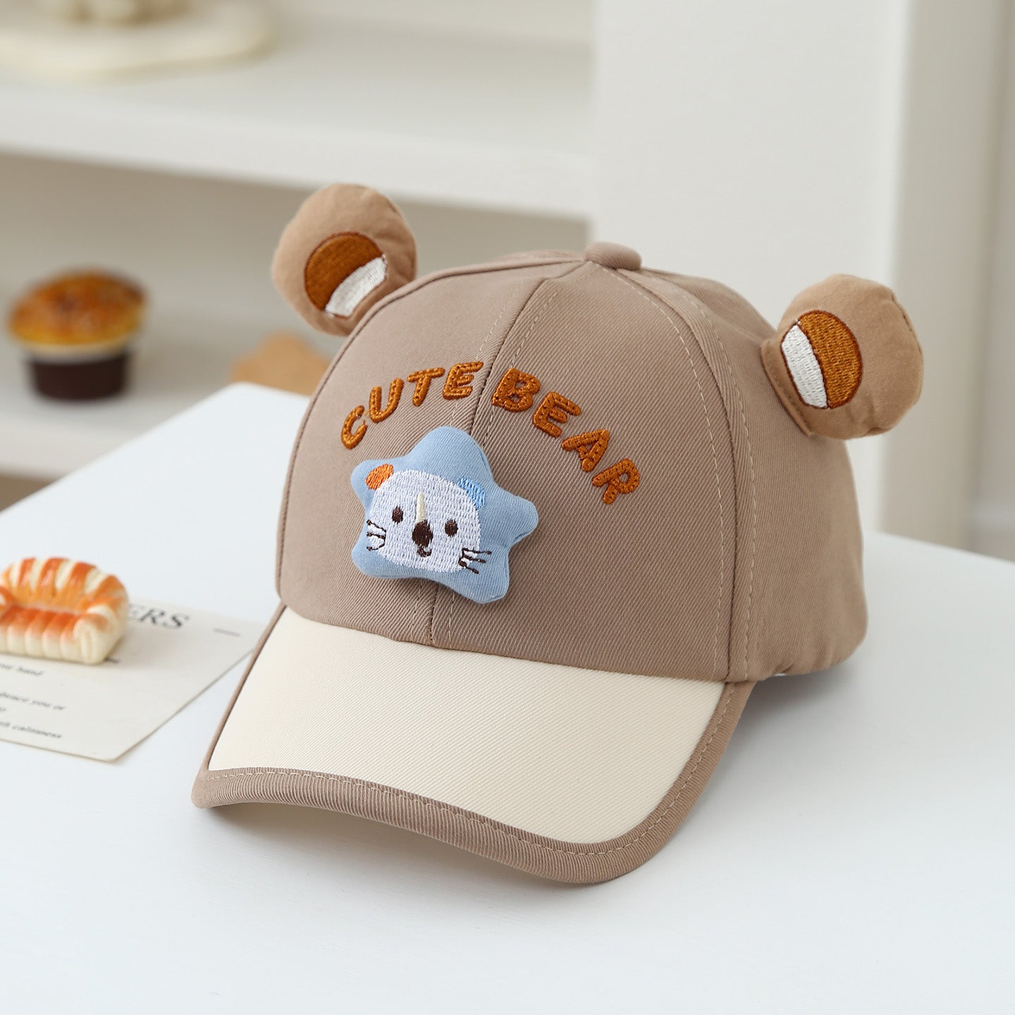 Children's Multi-color Edge-sewn Three-dimensional Cartoon-style Combined Korean-style Sweet Baseball Cap, Suitable For Daily Outings And Travels
