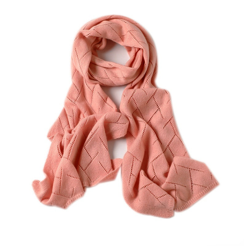 Women's Wool Short Korean-style Versatile Knitted Hollow Scarf