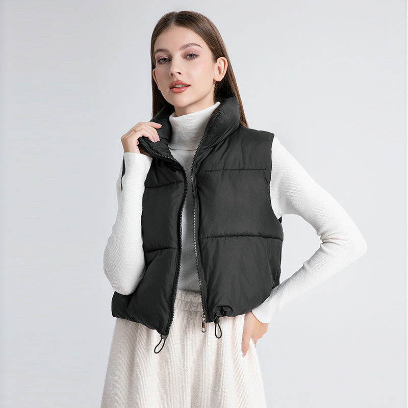 Loose Stylish Korean-style Slimming Short Vest With A Stand-up Collar