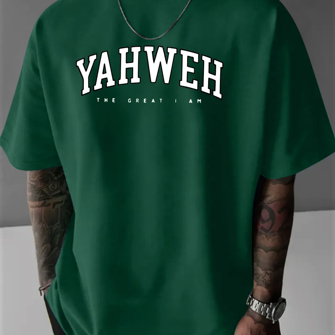 Mens Letter-print Fashion Casual Sporty Loose-fitting Crew-neck Short-sleeve