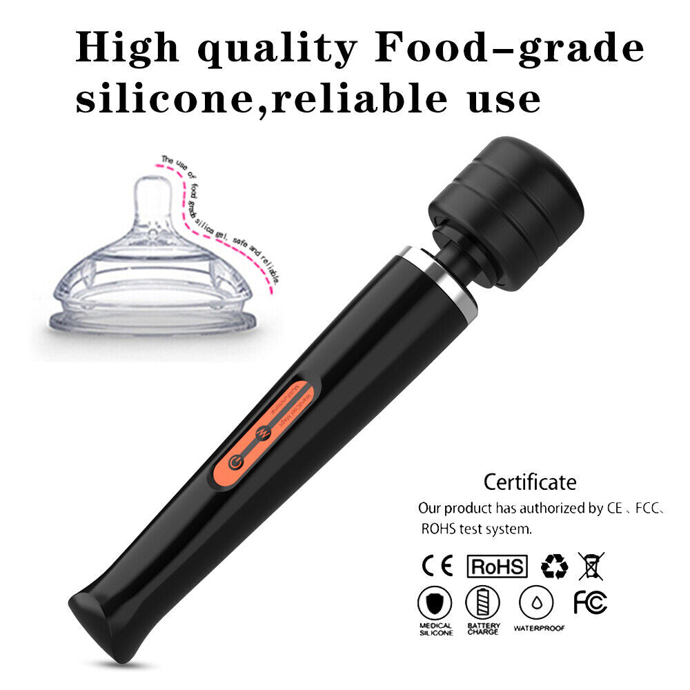 Body Wand Vibrating Massager USB Rechargeable 10 Modes Speed Pleasure Stick