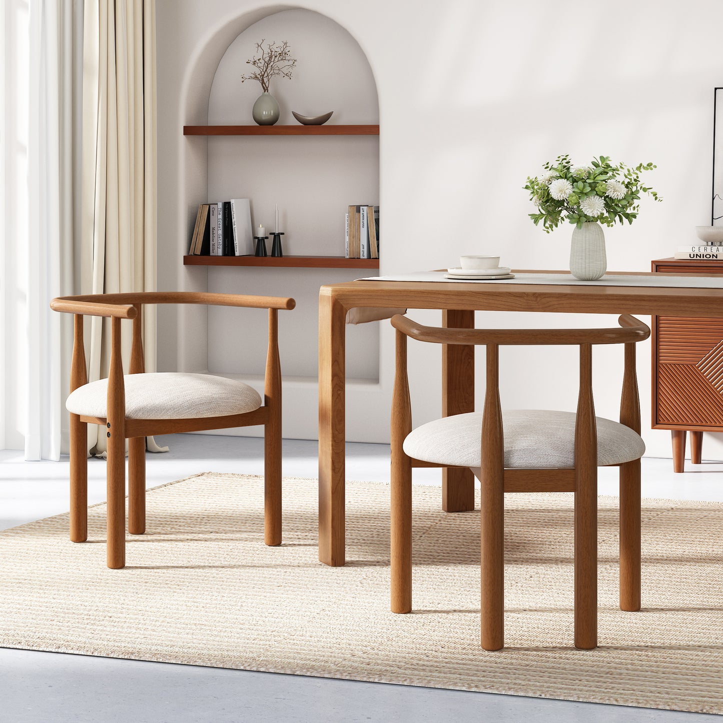 Modern Dining Chair,kitchen Chair With Solid Wood Legs, Dining Chairs For Home Bar Restaurant And Dining Room,Set Of 2,Walnut