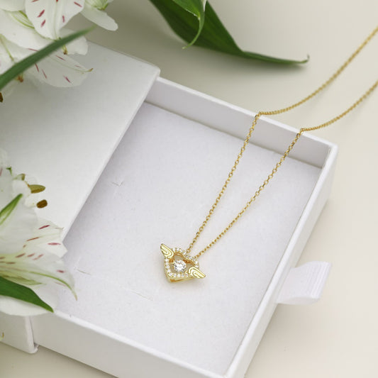 Japanese And Korean Light Luxury Smart Heart-shaped Wings Shape Clavicle Chain