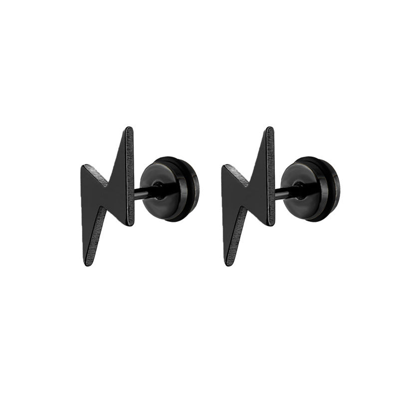 New Stainless Steel Lightning Stud Earrings