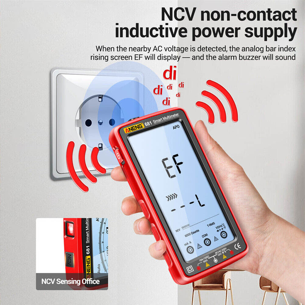 Smart LCD Digital Multimeter 6000 Counts AC DC Voltage Tester Resistance Meter