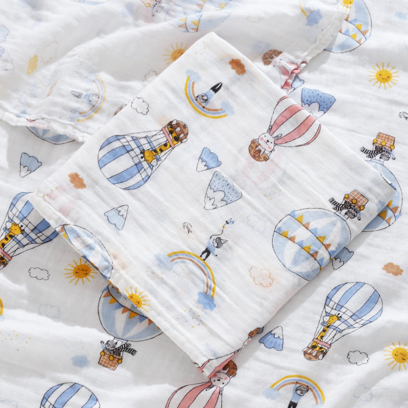 Double-layer Bamboo-cotton Baby Bath Towel Newborn Gauze