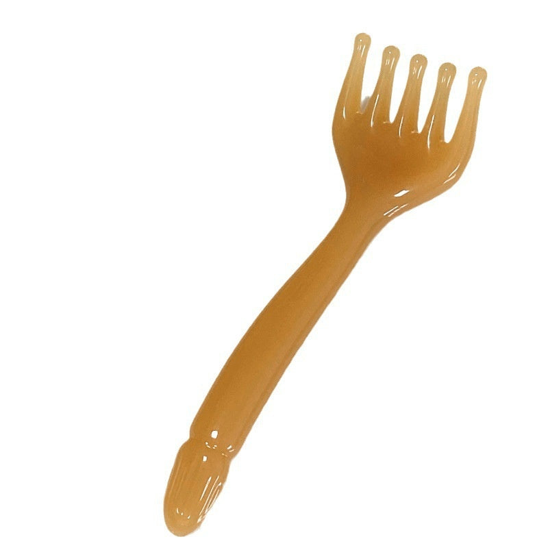 Resin Five-prong Massage Comb, Head Massager For Meridians And Acupoints