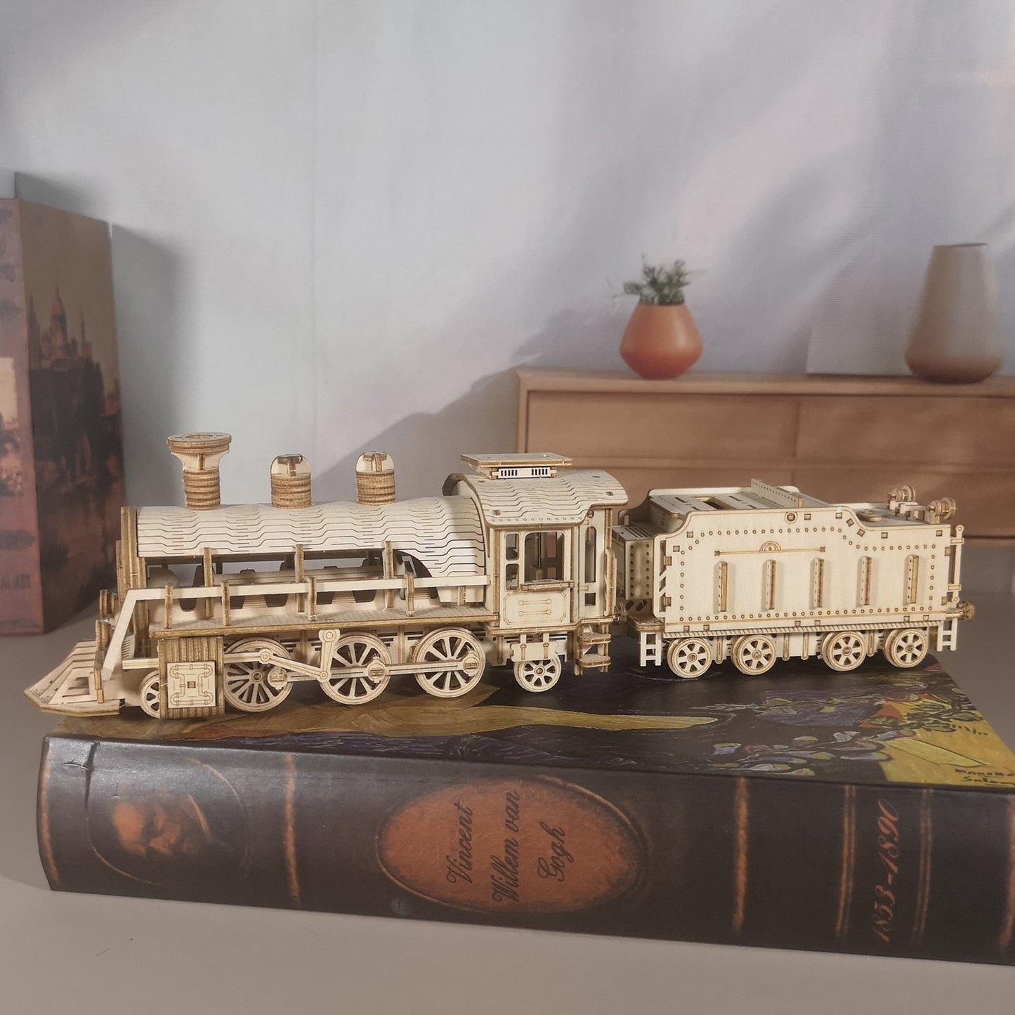 Sales Are Prohibited On The TEMU And SHEIN - 3D Wooden Puzzle Mechanical Train Model Kits Brain Teaser Puzzles Vehicle Building Kits Unique Gift On Birthday Christmas Day
