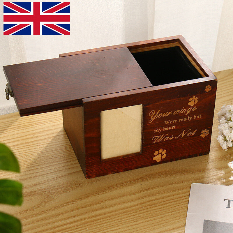 Pet Cremation Urn Ash Urns For Dogs Casket Wooden Box Commemorate Memory Box