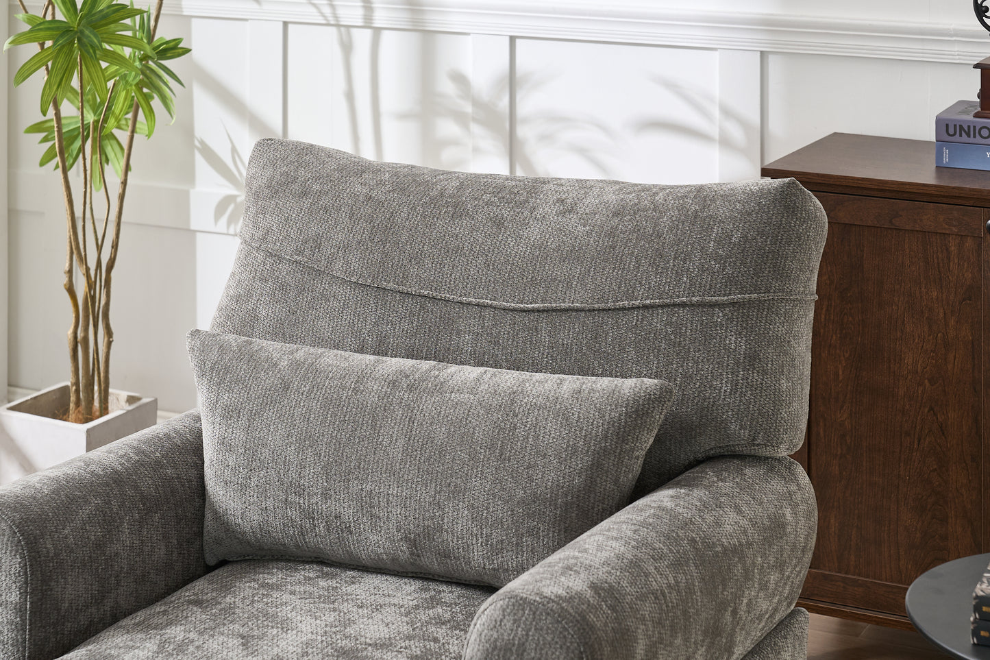 Modern Chaise Lounge , Upholstered Indoor Leisure Sofa Recliner, Chair Sleeper For Bedroom, Living Room, Study Room, Office, GREY