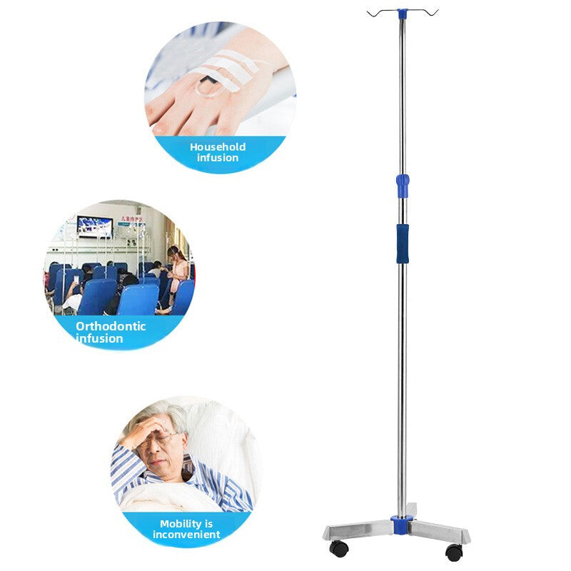 Adjustable IV Pole Stainless Steel IV Drip Stand With Wheels For Home Clinic Z
