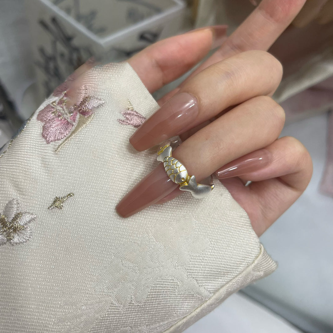 1pcs 999.9 Sterling Silver Koi Fish Statement Ring, Dainty Retro Style, Ideal For Birthdays & Holiday Gifts
