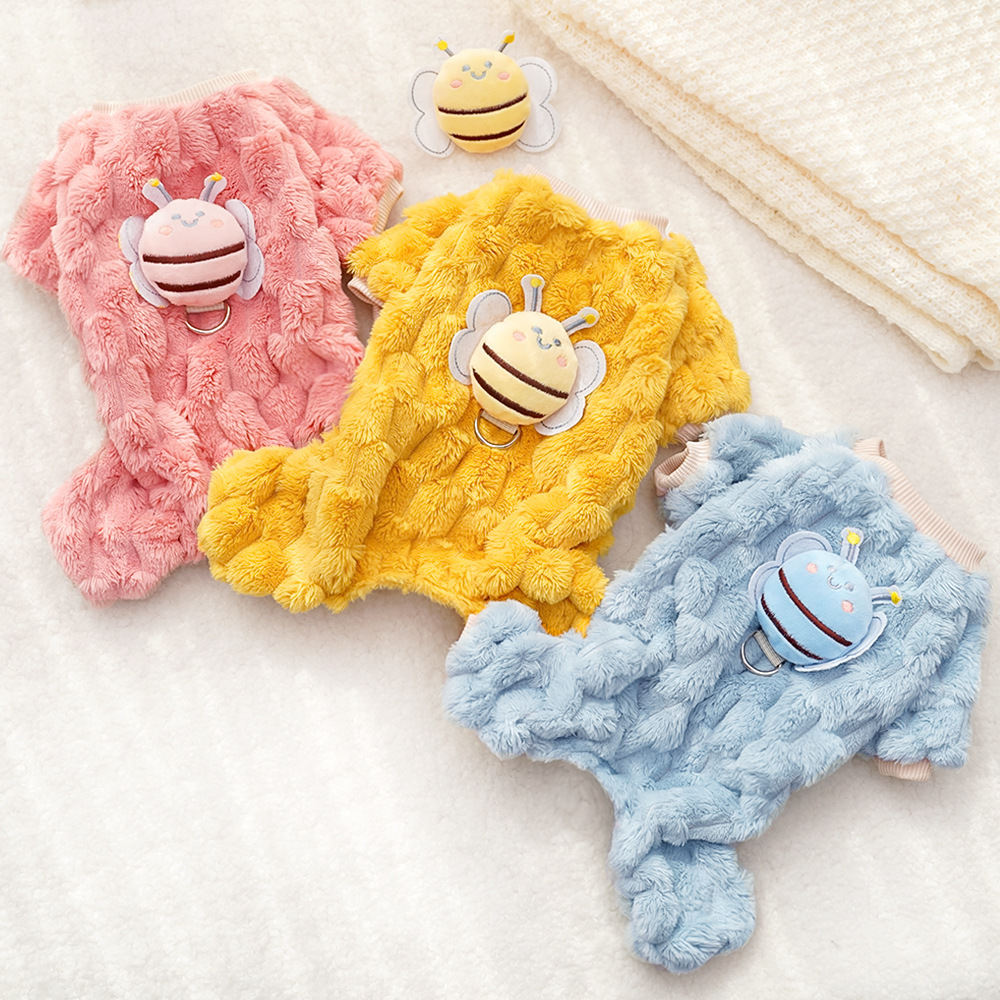 Four-legged Plush Bee Pet Harness For Warmth And Extra Insulation