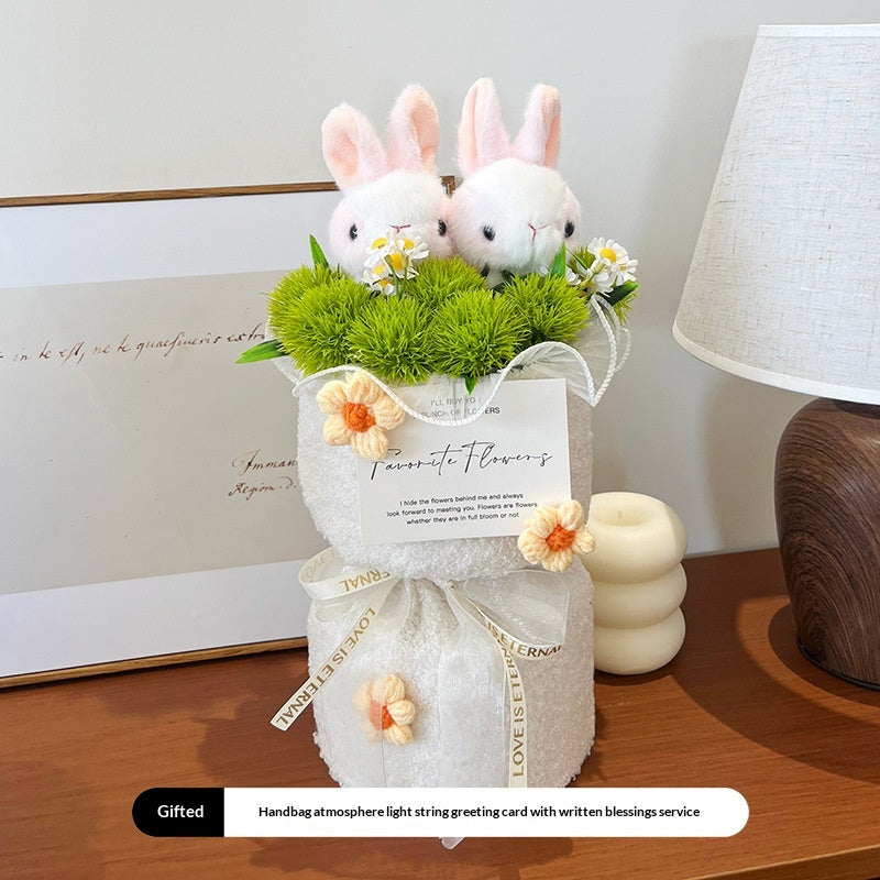 Internet-famous Rabbit Eating Grass Plush Bouquet Gift