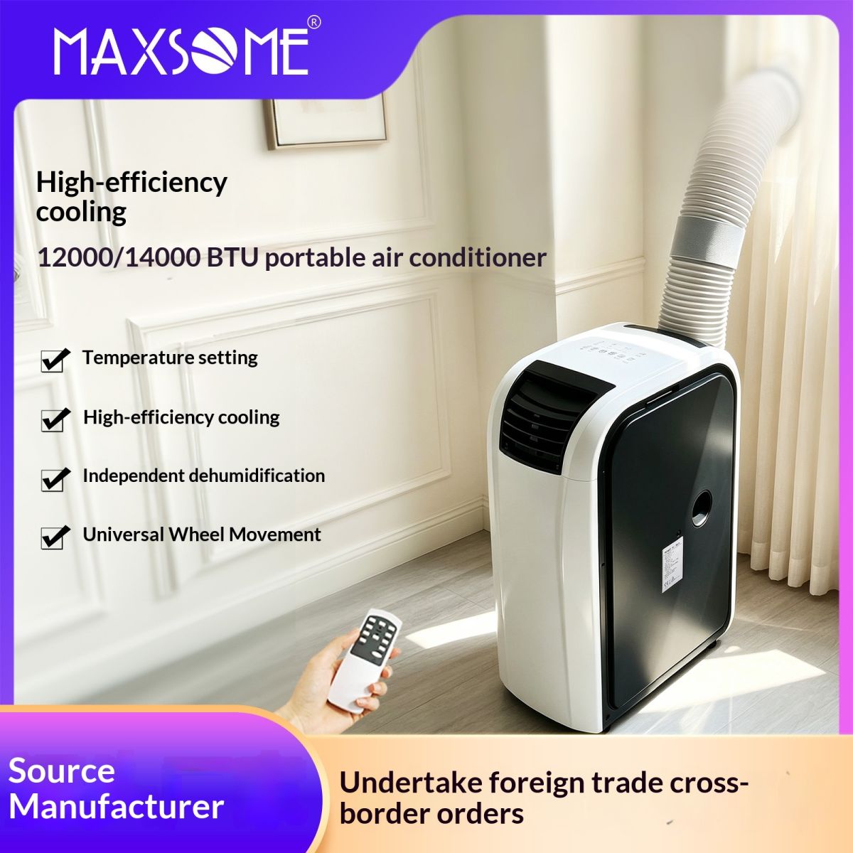 14000BTU Portable Air Conditioner, No Outdoor Unit, Cooling And
