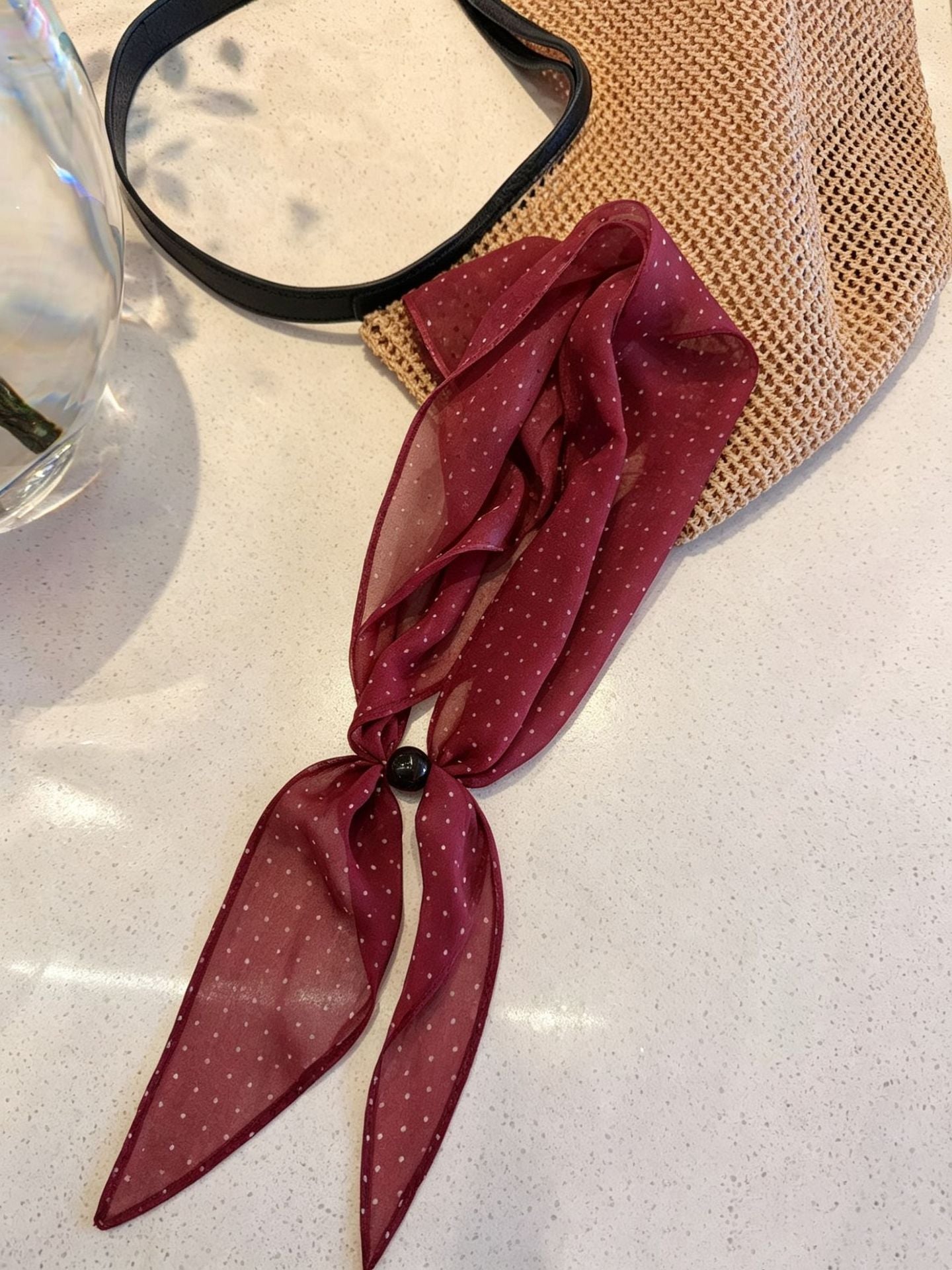 Korean-style Retro Floral Silk Scarf For Women