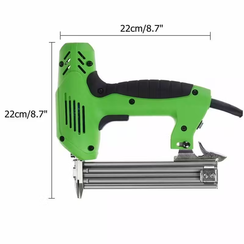 1800W Electric Heavy Duty Stapler Nailer - High Power Nail Gun For Carpentry With 1000 Nails Building Supplies