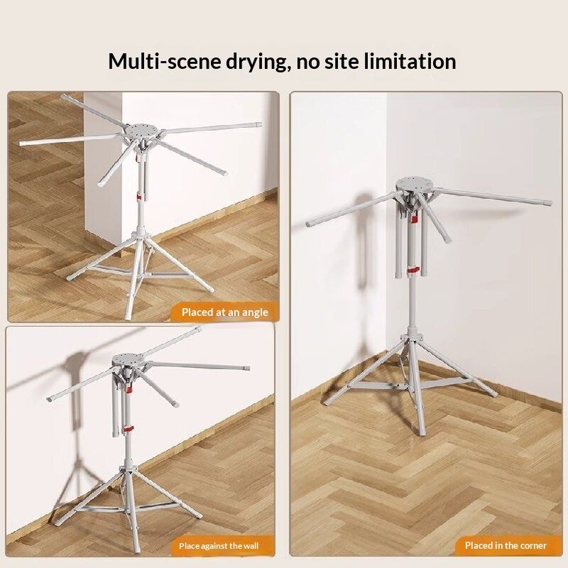 Balcony Home Small Folding Floor Standing Clothes Drying Rack