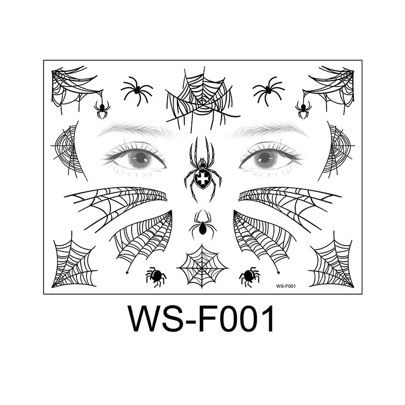 Spider Web Face Pasters Tattoo Sticker Waterproof Makeup Painted Tattoo Sticker