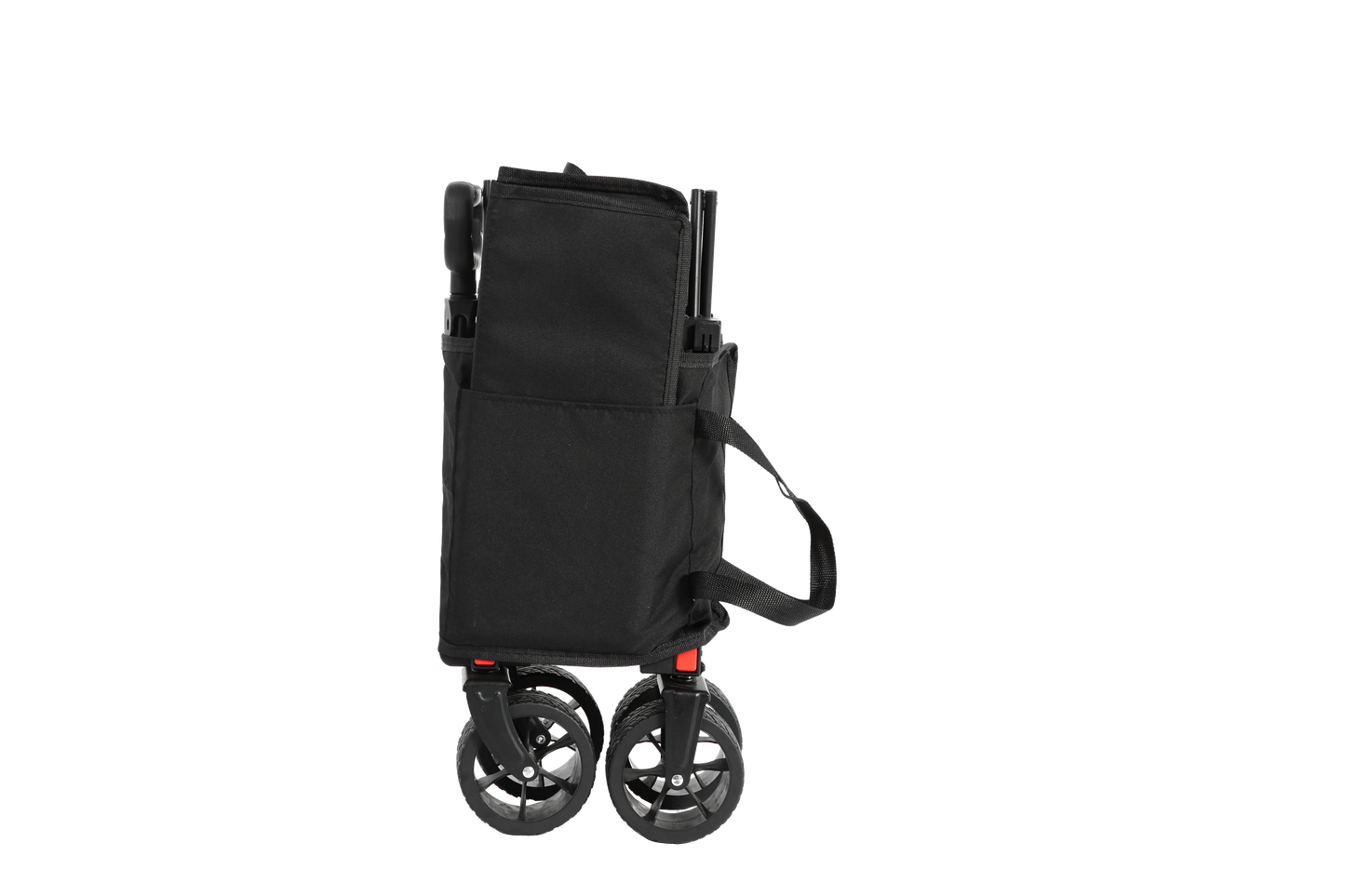 Folding Wagon Carts, Folding Wagon Cart With All Terrain Wheels, Heavy Duty Garden Carts With Adjustable Handle, Outdoor Utility Wagon For Camping Shopping Sports Fishing Black