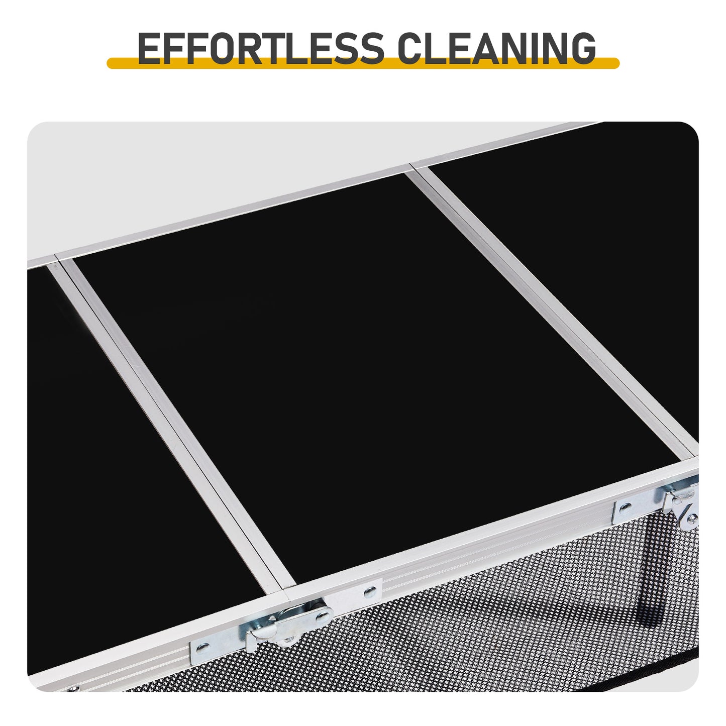 3ft Adjustable Height Foldable Camping Table With Storage Mesh, Lightweight Portable Outdoor Picnic BBQ Side Desk