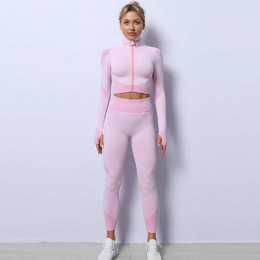 High Waist Hip Lift Quick Dry Sports Fitness Seamless Yoga Suit