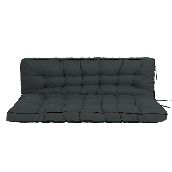 Outdoor Swing Cushions 55 Inch,Waterproof 4in  Thick Porch Swing Cushion Replacement With Backrest And Ties,Comfortable 2-3 Seat Pation Swing Pad For Backyard,Garden,Lawn,Outdoor Furniture Dull Grey