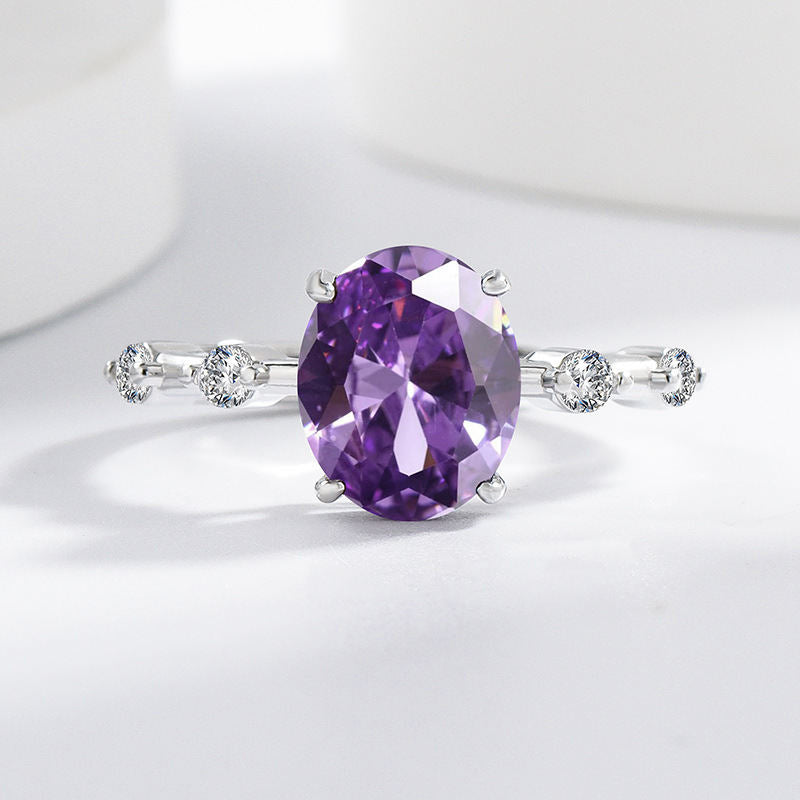 White-K Plated Brilliant And Ultra-Flashy Moissanite Two-Carat Starry Sky Ring