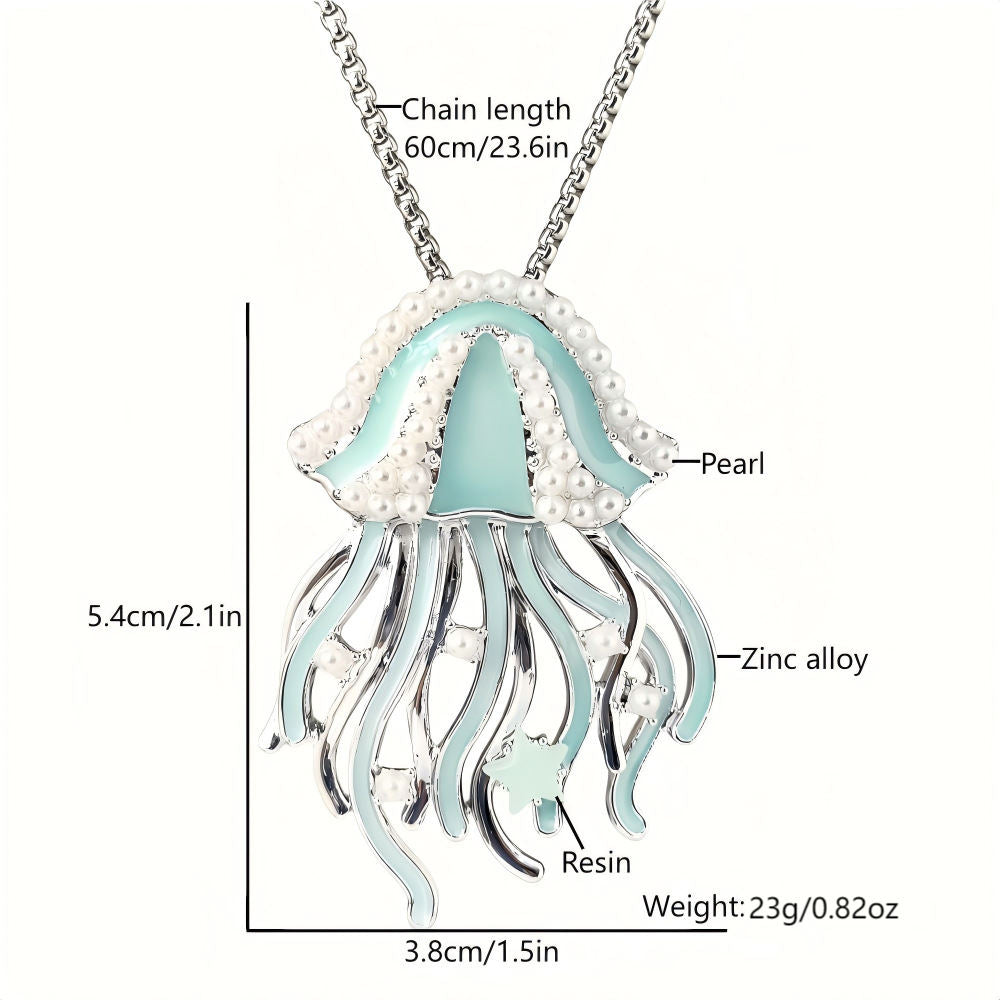 Beach Travel Vacation Accessories Deep Sea Sweet Dreams Luminous Jellyfish Pendant Necklace