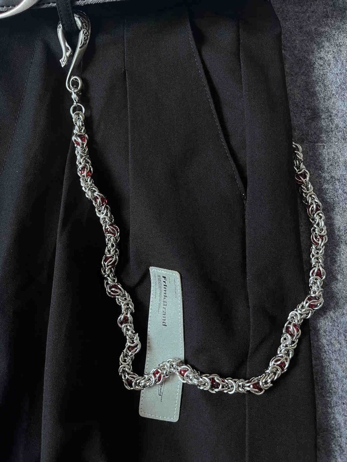 Metal Phants Zipper Accessories Men's Snake Bone Retro Waist Chain