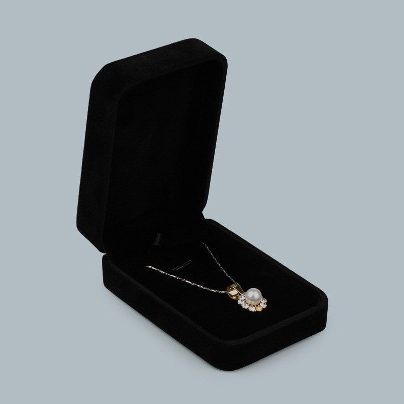 All Black Flannelette Jewelry Box Gift Box