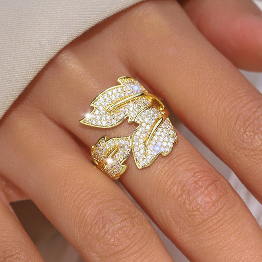 European And American Fashion Light Luxury Zircon Ring